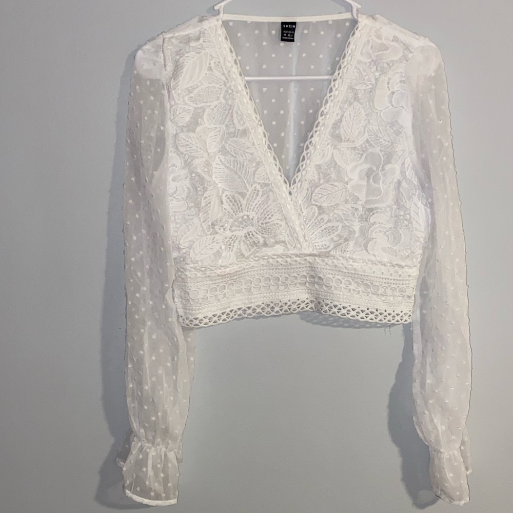 White lace crop top - Picture 4 of 8